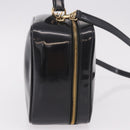 GUCCI Bamboo Hand Bag Patent leather 2way Brown Gold Auth 171657-4