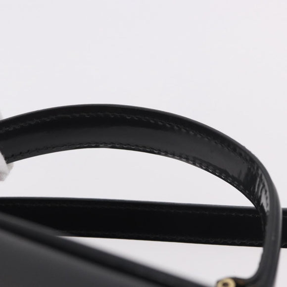 GUCCI Bamboo Hand Bag Patent leather 2way Brown Gold Auth 171657