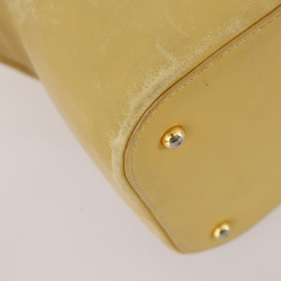 LOEWE Anagram Shoulder Bag Leather Yellow Auth 171658