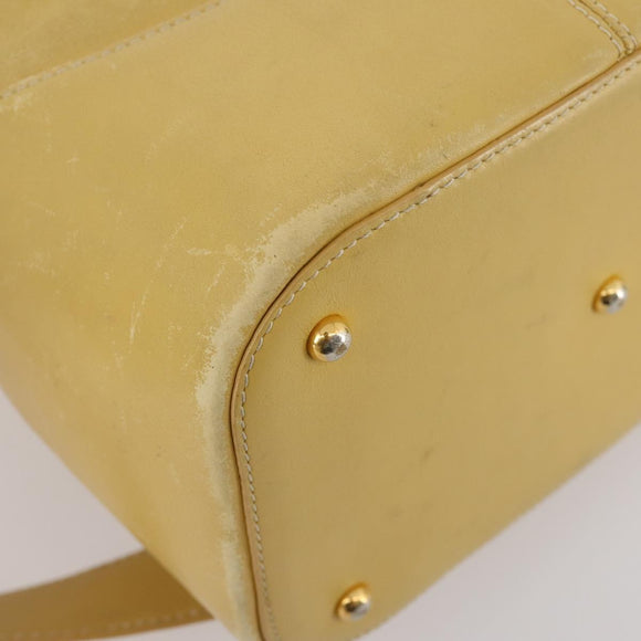 LOEWE Anagram Shoulder Bag Leather Yellow Auth 171658