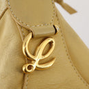 LOEWE Anagram Shoulder Bag Leather Yellow Auth 171658-17