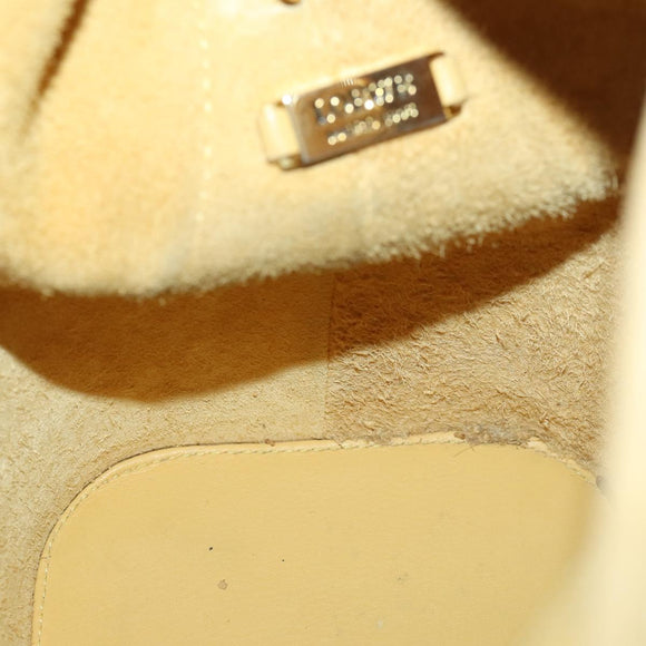 LOEWE Anagram Shoulder Bag Leather Yellow Auth 171658