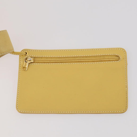 LOEWE Anagram Shoulder Bag Leather Yellow Auth 171658
