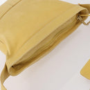 LOEWE Anagram Shoulder Bag Leather Yellow Auth 171658-6