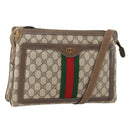 GUCCI GG Supreme Web Sherry Line Shoulder Bag PVC Beige 14 02 013 Auth 171659-1