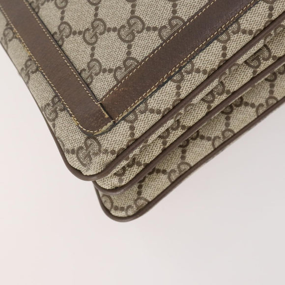 GUCCI GG Supreme Web Sherry Line Shoulder Bag PVC Beige 14 02 013 Auth 171659