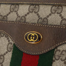 GUCCI GG Supreme Web Sherry Line Shoulder Bag PVC Beige 14 02 013 Auth 171659-16