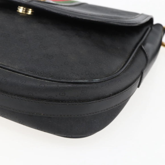 GUCCI Micro GG Supreme Web Sherry Line Bag PVC Black 001 115 0914 Auth 171663