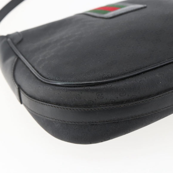 GUCCI Micro GG Supreme Web Sherry Line Bag PVC Black 001 115 0914 Auth 171663