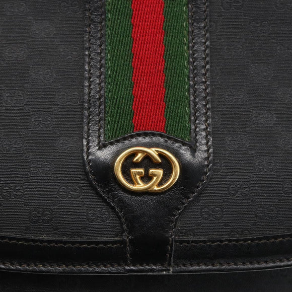 GUCCI Micro GG Supreme Web Sherry Line Bag PVC Black 001 115 0914 Auth 171663