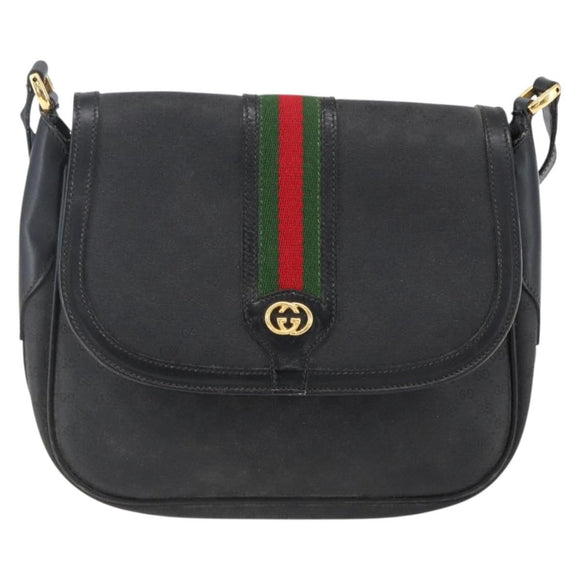 GUCCI Micro GG Supreme Web Sherry Line Bag PVC Black 001 115 0914 Auth 171663