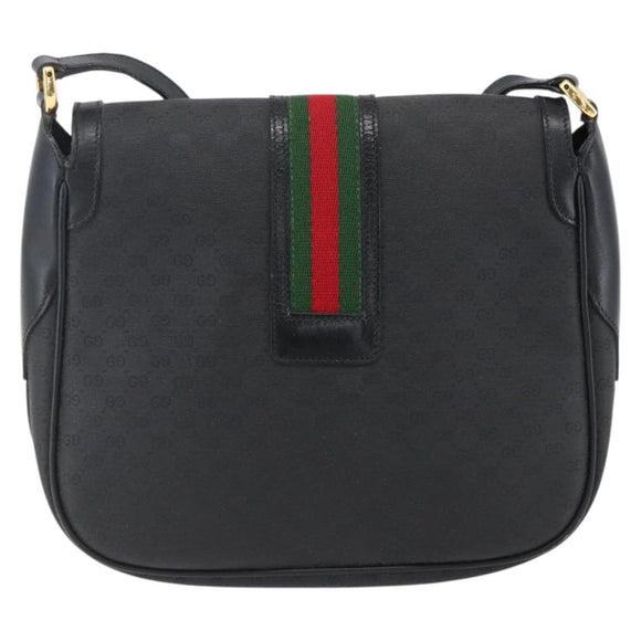 GUCCI Micro GG Supreme Web Sherry Line Bag PVC Black 001 115 0914 Auth 171663
