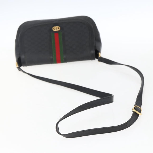GUCCI Micro GG Supreme Web Sherry Line Bag PVC Black 001 115 0914 Auth 171663