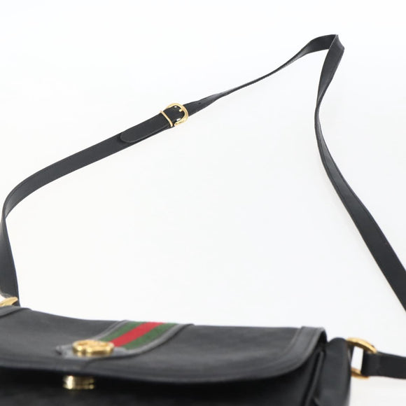 GUCCI Micro GG Supreme Web Sherry Line Bag PVC Black 001 115 0914 Auth 171663