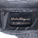 Salvatore Ferragamo Vara Ribbon Shoulder Bag Leather Gold Black Auth 171668-14