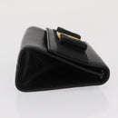 Salvatore Ferragamo Vara Ribbon Shoulder Bag Leather Gold Black Auth 171668-4