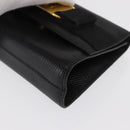 Salvatore Ferragamo Vara Ribbon Shoulder Bag Leather Gold Black Auth 171668-9