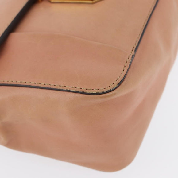 Chloe Chain Elsie Shoulder Bag Leather Pink Gold Auth 171670