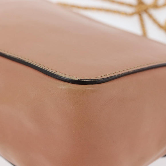 Chloe Chain Elsie Shoulder Bag Leather Pink Gold Auth 171670