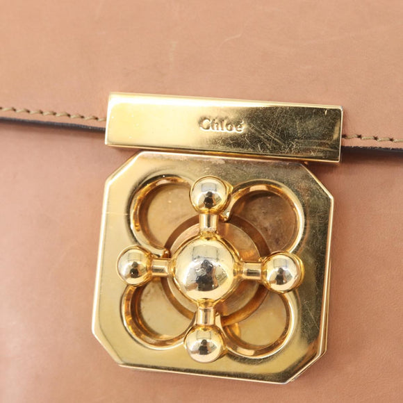 Chloe Chain Elsie Schoudertas Leer Roze Goud Authenticatie 171670
