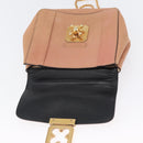 Chloe Chain Elsie Shoulder Bag Leather Pink Gold Auth 171670-10