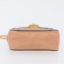 Chloe Chain Elsie Shoulder Bag Leather Pink Gold Auth 171670-5