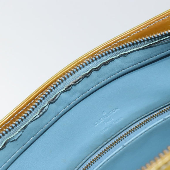 LOUIS VUITTON Monogram Vernis Houston Hand Bag Baby Blue M91005 LV Auth 171676