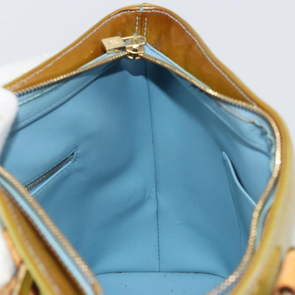 LOUIS VUITTON Monogram Vernis Houston Hand Bag Baby Blue M91005 LV Auth 171676