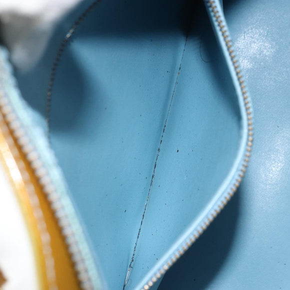LOUIS VUITTON Monogram Vernis Houston Hand Bag Baby Blue M91005 LV Auth 171676