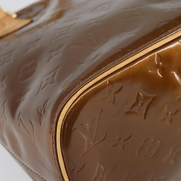 LOUIS VUITTON Monogram Vernis Houston Hand Bag Bronze M91122 LV Auth 171677