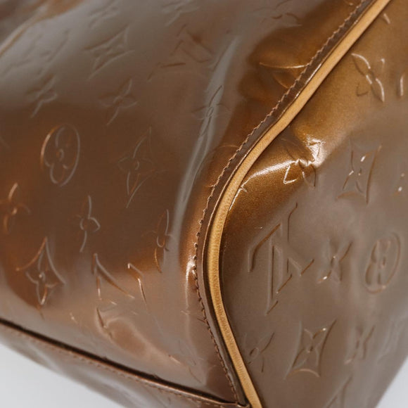 LOUIS VUITTON Monogram Vernis Houston Hand Bag Bronze M91122 LV Auth 171677