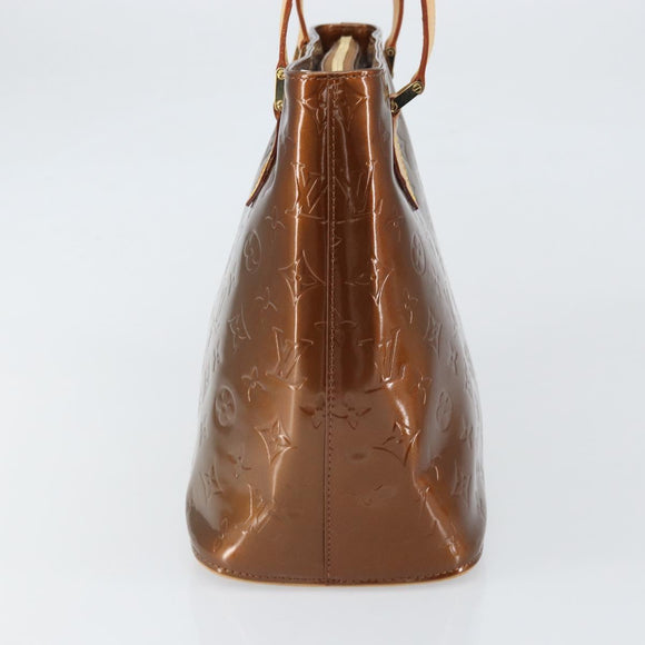 LOUIS VUITTON Monogram Vernis Houston Hand Bag Bronze M91122 LV Auth 171677
