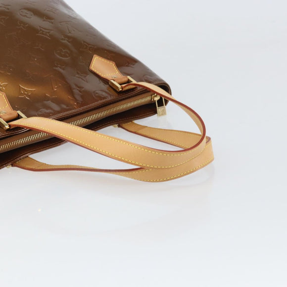 LOUIS VUITTON Monogram Vernis Houston Hand Bag Bronze M91122 LV Auth 171677
