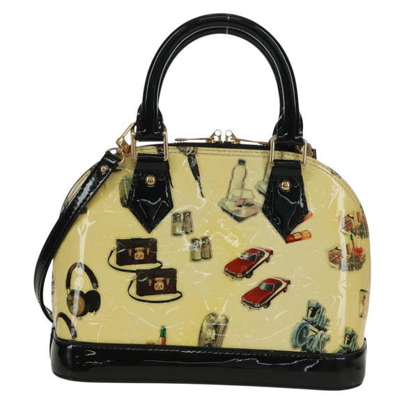 LOUIS VUITTON Vernis Sticker Print Alma PM Hand Bag White M50466 LV Auth 171697V