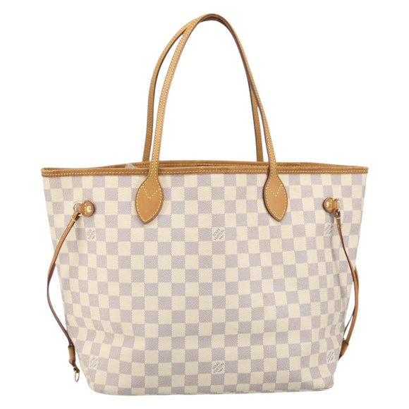 LOUIS VUITTON Damier Azur Neverfull MM Tote Bag N41605 LV Auth 171711