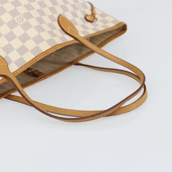 LOUIS VUITTON Damier Azur Neverfull MM Tote Bag N41605 LV Auth 171711