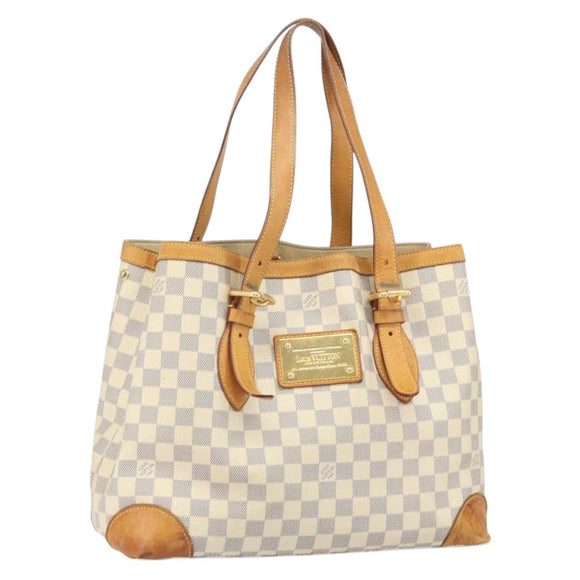 LOUIS VUITTON Damier Azur Hampstead MM Tote Bag N51206 LV Auth 171773
