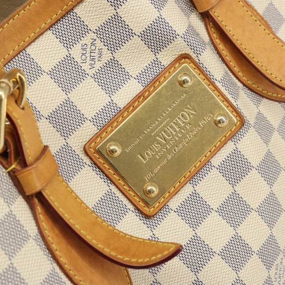 LOUIS VUITTON Damier Azur Hampstead MM Tote Bag N51206 LV Auth 171773