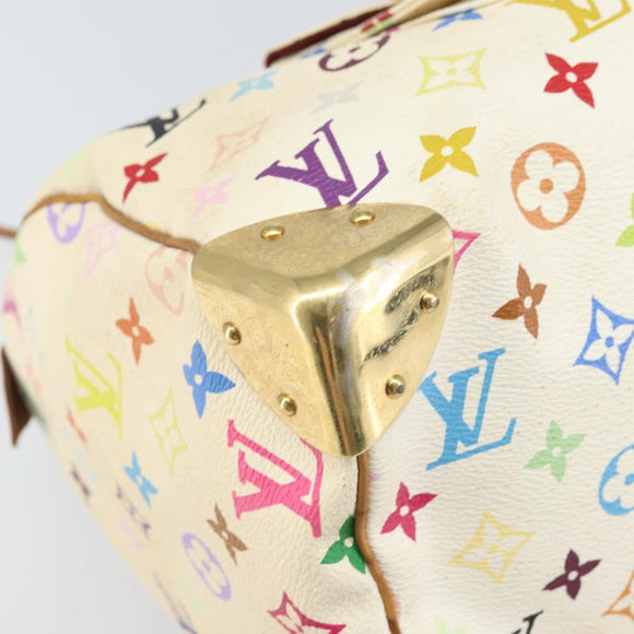 LOUIS VUITTON Monogram Multicolor Speedy 30 Bag White Bron M92643 LV Auth 171774