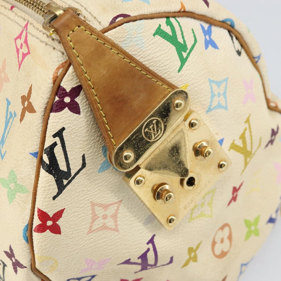 LOUIS VUITTON Monogram Multicolor Speedy 30 Tas Wit Bron M92643 LV Auth 171774