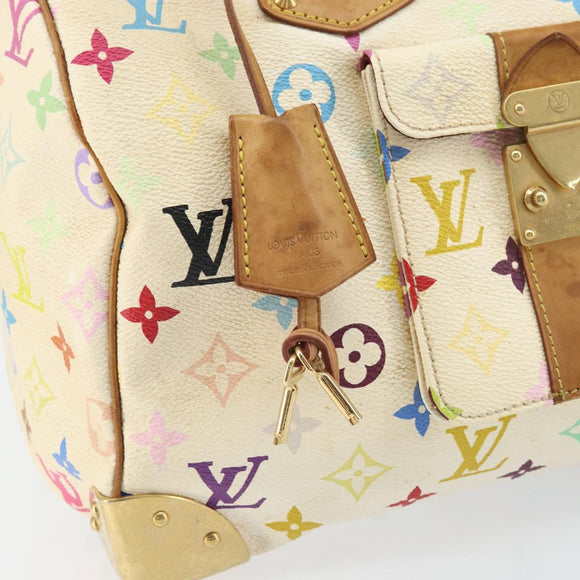 LOUIS VUITTON Monogram Multicolor Speedy 30 Tas Wit Bron M92643 LV Auth 171774