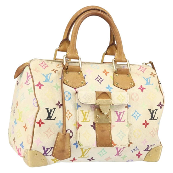 LOUIS VUITTON Monogram Multicolor Speedy 30 Tas Wit Bron M92643 LV Auth 171774