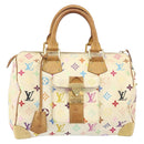 LOUIS VUITTON Monogram Multicolor Speedy 30 Bag White Bron M92643 LV Auth 171774-2