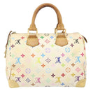 LOUIS VUITTON Monogram Multicolor Speedy 30 Bag White Bron M92643 LV Auth 171774-3