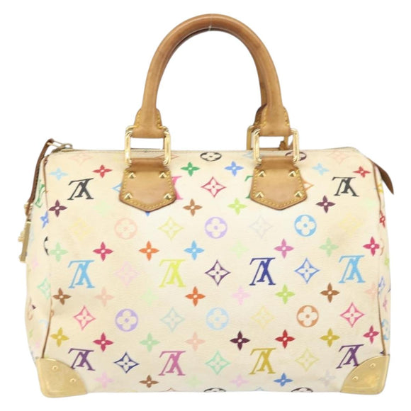 LOUIS VUITTON Monogram Multicolor Speedy 30 Bag White Bron M92643 LV Auth 171774