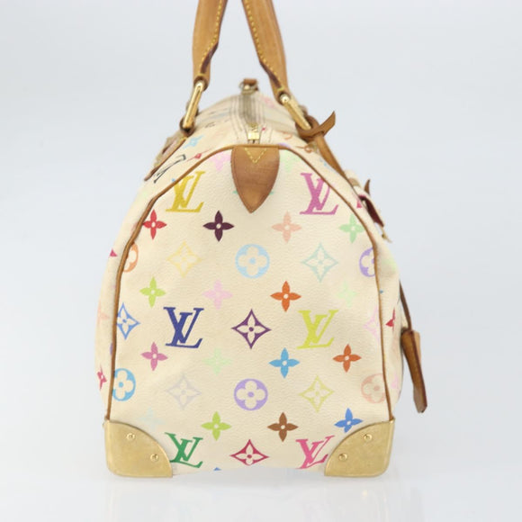 LOUIS VUITTON Monogram Multicolor Speedy 30 Tas Wit Bron M92643 LV Auth 171774