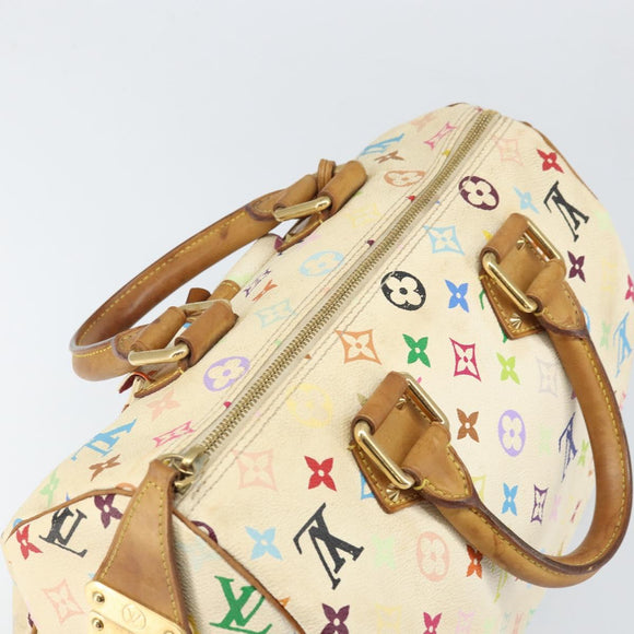 LOUIS VUITTON Monogram Multicolor Speedy 30 Tas Wit Bron M92643 LV Auth 171774