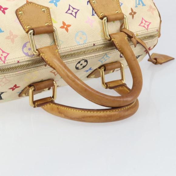 LOUIS VUITTON Monogram Multicolor Speedy 30 Tas Wit Bron M92643 LV Auth 171774