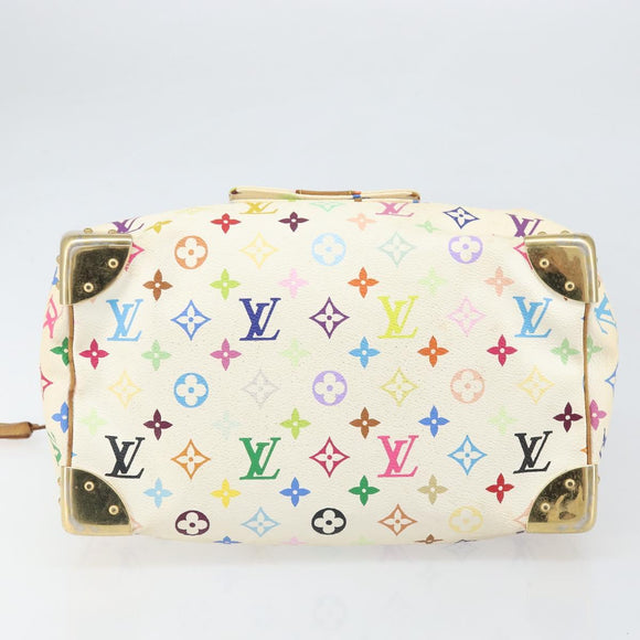 LOUIS VUITTON Monogram Multicolor Speedy 30 Tas Wit Bron M92643 LV Auth 171774