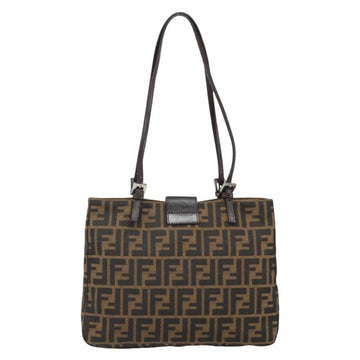 FENDI Zucca Canvas Tote Bag Black Brown Auth 171785V - 0